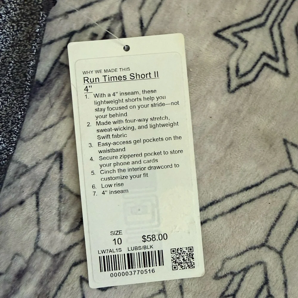 lululemon athletica Black and Silver Metallic Athletic Shorts